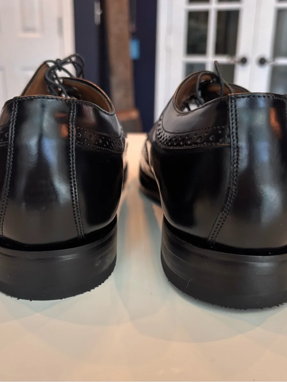 Johnston & Murphy Men's Black Leather Wingtip Dress Shoes